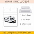 thumbnail image 4 of RV Camper Queen 60" X 80" | 700-TC Egyptian Cotton Sheet Set 8 inch Deep Pockets - Made for RV - Teal Blue Color, 4 of 7