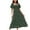 Army Green, variant on gakvbuo Summer Dresses For Women 2024 Vacation Trendy Beach Dresses Women's Summer Casual Neck Pleated Short Sleeve Solid Color Dress