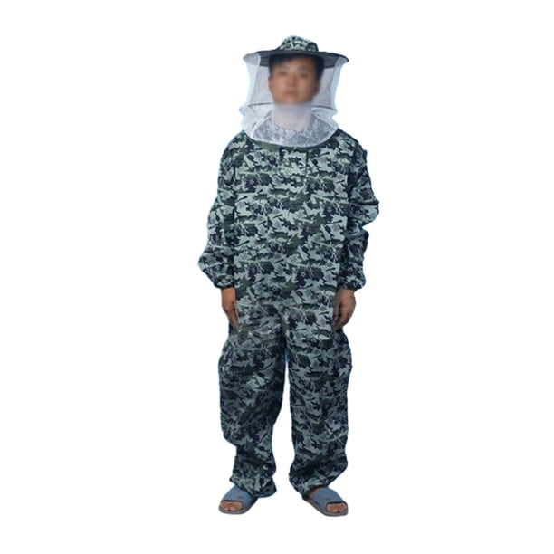 Matsuzay Protección eficaz con chaqueta ventilada para apicultores traje protector de apicultura fácil de Jardín y Patio camuflaje gris L