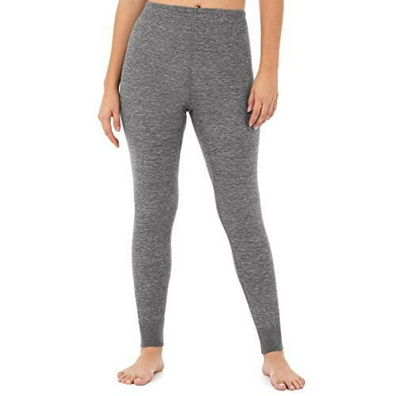 Fruit of the Loom Women's Micro Waffle Premium Thermal Bottom, Smoke Heather, 3X