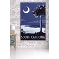 thumbnail image 3 of South Carolina, Palmetto Moon (36x54 Giclee Gallery Art Print, Vivid Textured Wall Decor), 3 of 3