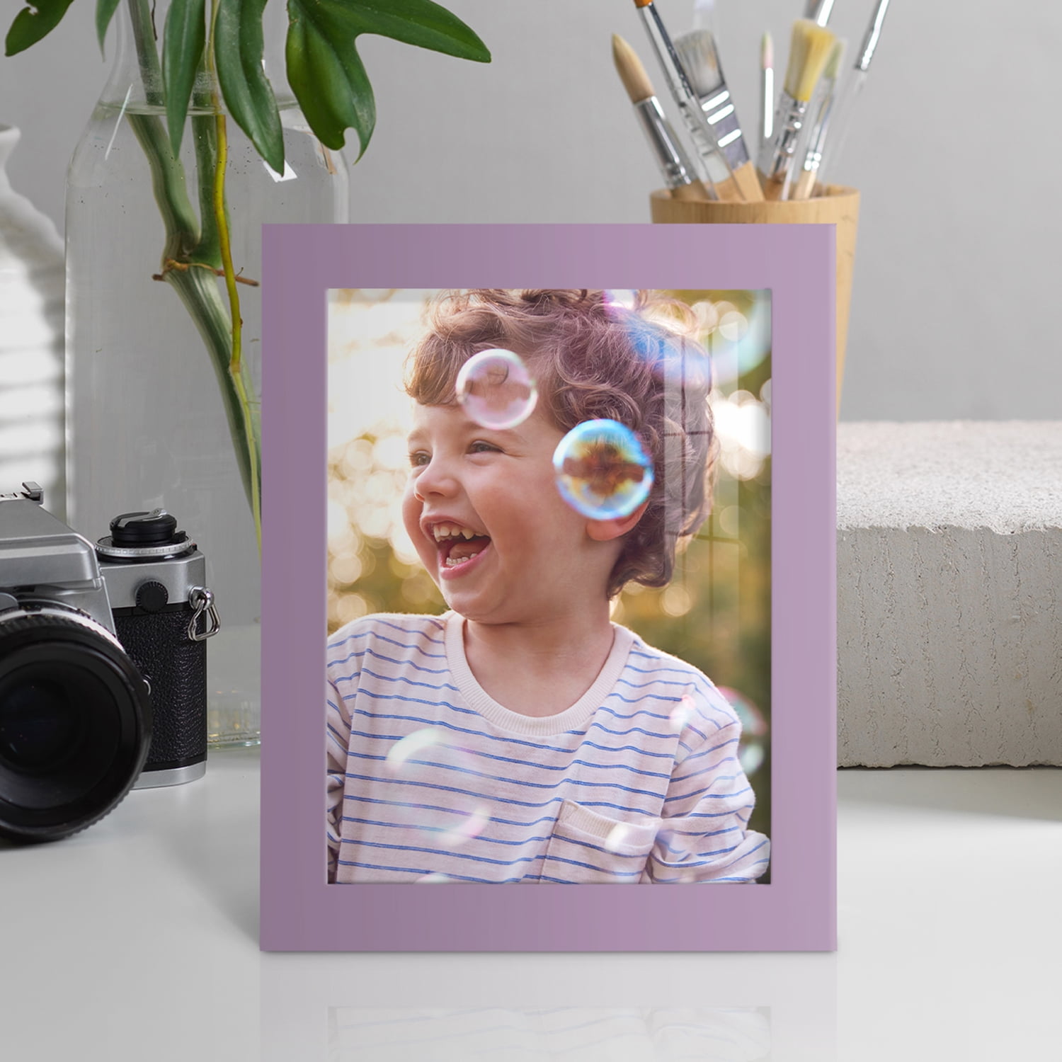 Modern 6 in. x 8 in. Violet Picture Frame (Set of 2)