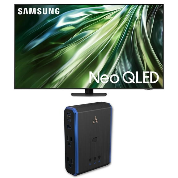 Samsung QN75QN90DAFXZA 75 Inch Neo QLED TV with 4K AI Upscaling and an Austere 5S-PS4-US1 4-Outlet Power with Omniport USB (2024)