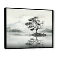 thumbnail image 2 of Designart "Grey White Minimalism Tree Ink euphony I" Landscape Trees Floater Framed Wall Art Living Room, 2 of 7