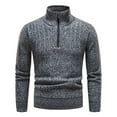 thumbnail image 2 of Lilgiuy Men's Autumn Winter Sweater Casual Pullover Hooded Fleece Jacket Dark Gray Winter Clothes for 2022, 2 of 5