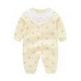thumbnail image 4 of CAICJ98 Infant Baby Girl Long Sleeve Romper Cotton Cute Style Newborn Toddler Jumpsuit Outfit 0-18 Months (Light Yellow,5-8 Months), 4 of 6
