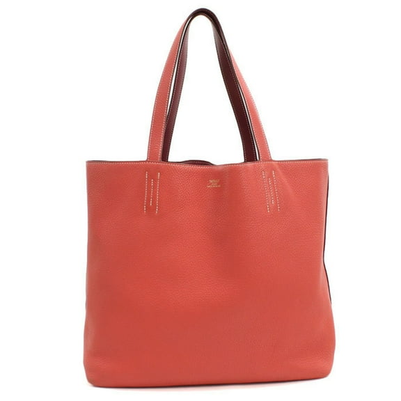 Pre-Owned HERMES Double Sens 36 Tote Bag, Pink, N Stamp, Women's (Good)