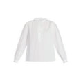 thumbnail image 6 of Time and Tru Women's Ruffle Neck Button Front Cotton Shirt with Long Sleeves, Sizes XS-XXXL, 6 of 6