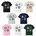 thumbnail image 4 of Women's Star Graphic T-Shirt, Short Sleeve Crewneck Cotton Blend Tee, 4 of 9