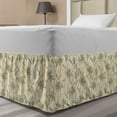 thumbnail image 1 of Floral Bed Skirt, Pastel Pattern Blooming Flowers on Stripes, Elastic Bedskirt Dust Ruffle Wrap Around for Bedding Decor, 4 Sizes, Champagne Sage Green, by Ambesonne, 1 of 2