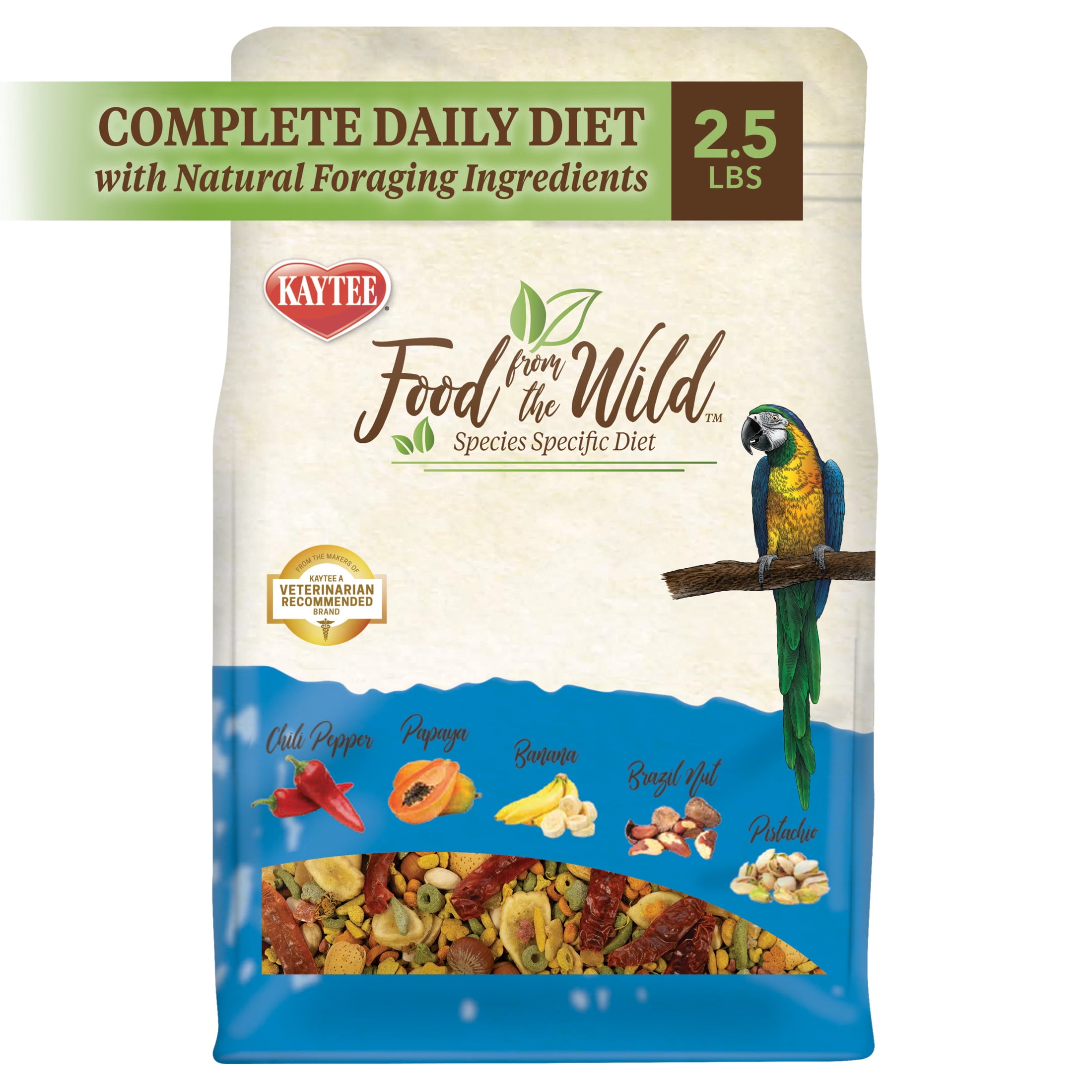 Kaytee Food from the Wild Natural Pet Macaw Bird Food, 2.5 Pound