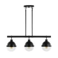 thumbnail image 6 of JONATHAN Y Caleb 33" 3-Light Industrial Farmhouse Iron/Glass Linear LED Pendant, Oil Rubbed Bronze/Clear, 6 of 8