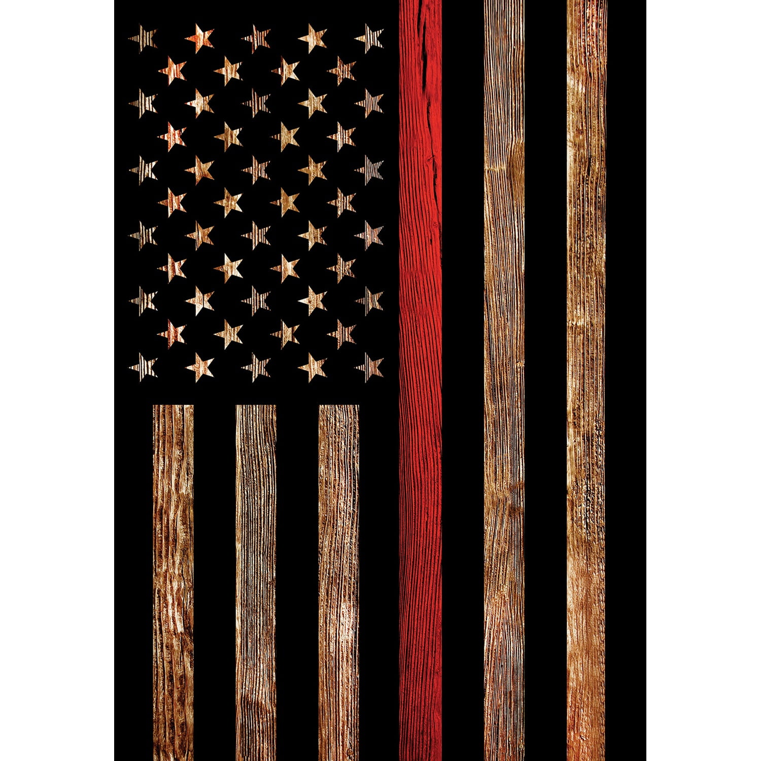 America Forever Thin Red Line House Flag 28 x 40 Inch Double Sided Outdoor Yard Decorative Stars and Stripes American Flag Honoring Firefighters, Made in the USA