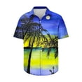 thumbnail image 3 of APEXFWDT Men's Hawaiian Shirt Short Sleeve Button Down Beach Shirt Palm Printed Holiday Beach Top, 3 of 5