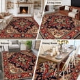 thumbnail image 6 of Red Boho Large Area Rugs for Bedroom Living Room, Soft Non Slip Carpet Bedside Rug, Contemporary Abstract Ethnic Retro Geometric Rectangle Floor Cover Kitchen Accent Rug 8'x10' for Dining Room/Office, 6 of 9