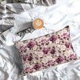 thumbnail image 5 of Goofa Rose Flowers Print Plush Throw Pillow Case, Soft Velvet with Hidden Zipper, Decorative Cushion Cover for Sofa, Bed, Car, and Home Décor-20"x30", 5 of 6