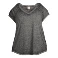 thumbnail image 3 of Terra & Sky Women's Plus Size Burnout Raglan Cold-Shoulder T-Shirt, 3 of 5