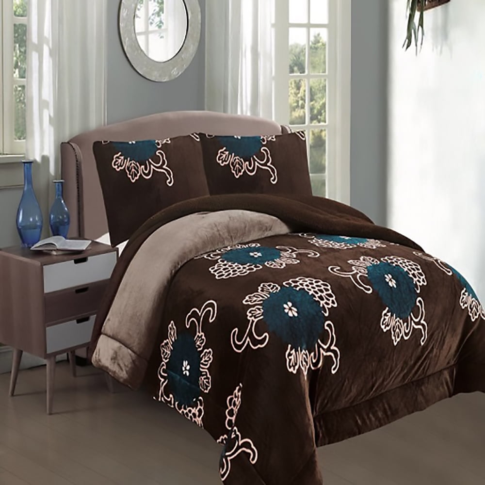 New Super Soft Light Brown Plush Sherpa Borrego Blanket Throw Queen or Full Size