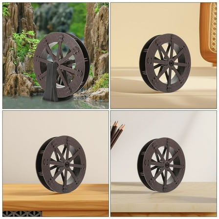 LULULION 2Pcs Countertop Water Fountains Light Brown ABS Feng Shui Design for Indoor and Outdoor Decoration