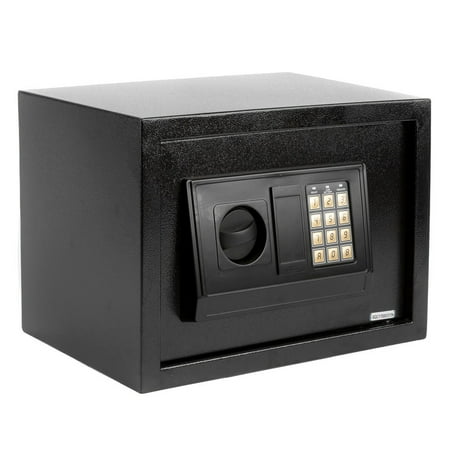 IVV Electronic Steel Security Safe Box W/ Digital Keypad Lock and Keys 16L Capacity for Home Office Hotel Business Jewelry Gun Cash Storage (Black)