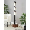 thumbnail image 3 of LumiSource Black Metal, Walnut Wood, White Shade Bento 67.5" Metal Floor Lamp, 3 of 4
