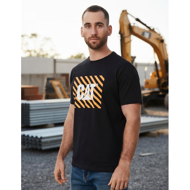 Playera Cat Hombre Caterpillar Negro Logo Casual negro M