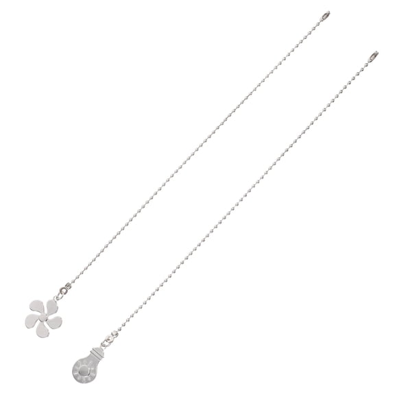 ELAYARD 2Pcs Plated Silver Ceiling Fan Extension Chain with Vintage Decorative Pendant Design