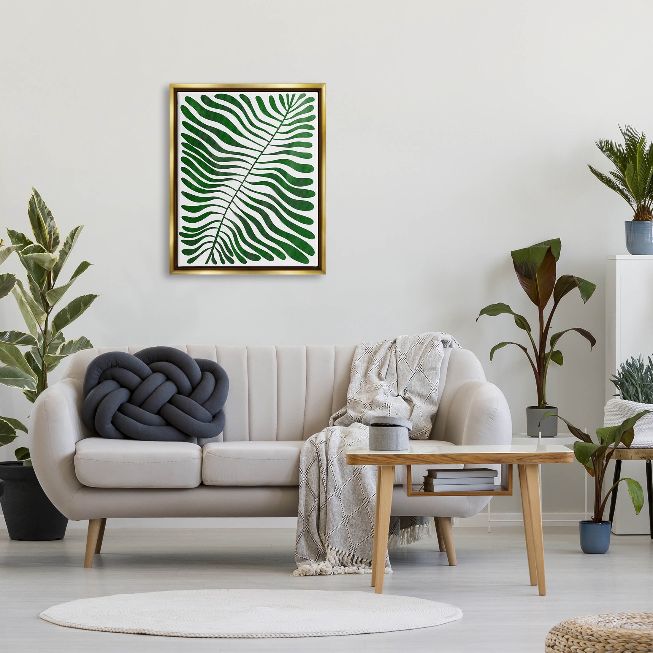 Abstract Fern Botanical Leaf Botanical & Floral Graphic Art Metallic Gold Framed Art Print Wall Art