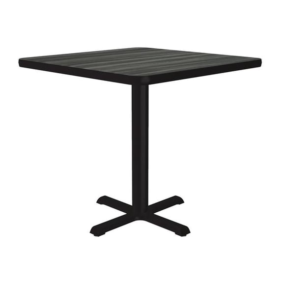 Correll SXT30S-52-98-52 30 in. X-Base High Pressure Laminate Cafe & Breakroom Table with Stamped Steel Base - England Driftwood - Square