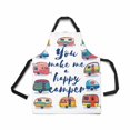 thumbnail image 2 of ASHLEIGH Funny You Make Me Happy Camper Inspirational Quote with Retro Caravans Kitchen Apron Mens and Womens Bib Apron Adjustable with Pockets for Cooking Baking Gardening, 2 of 2