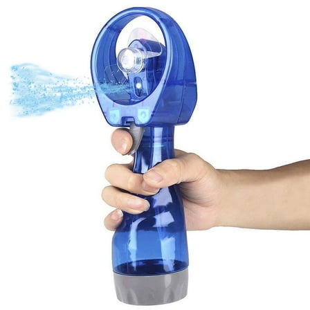 Portable Water Misting Fan, Battery Operated Personal Fan (Blue)