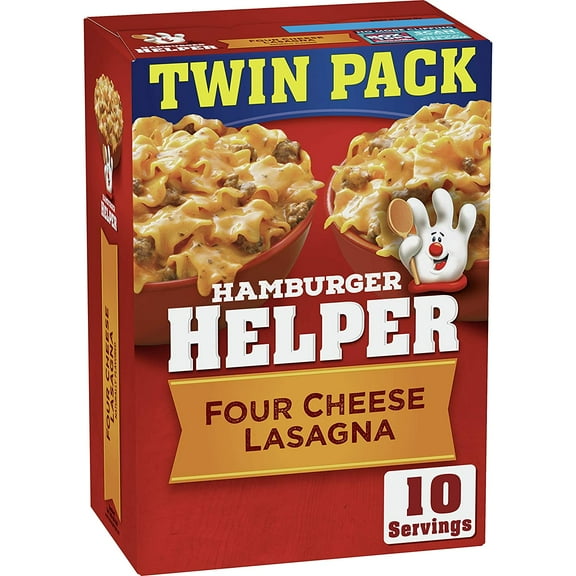 Hamburger Helper, Four Cheese Lasagna Twin Pack, 11.4 oz (Pack of 1)