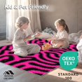 thumbnail image 4 of ODIKA 4'x6' Machine Washable Non-Slip Area Rug, Glam Zebra Dapple with Stylized Animal Motif and Interlocking Stripes High Traffic Rug, Black, 330181, 4 of 5