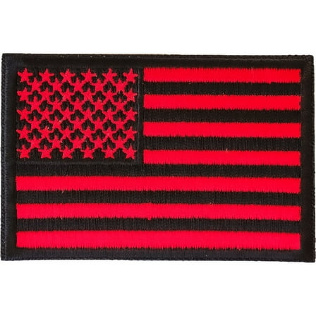 Red Black American Flag Patch