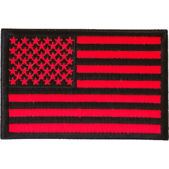 Red Black American Flag Patch