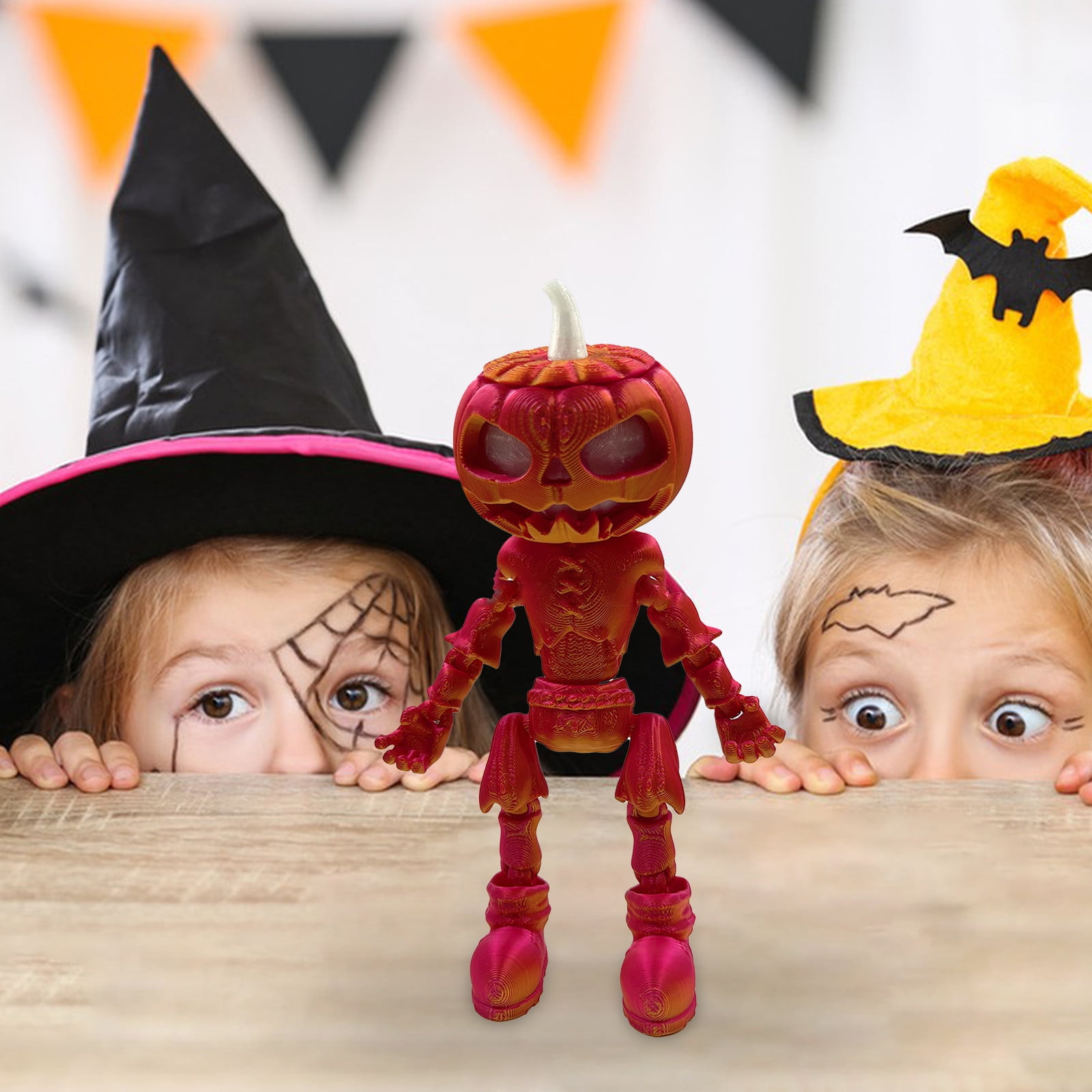 Holloyiver Halloween Pumpkin Reaper Action Figure with Flexible
