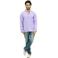thumbnail image 6 of Atasi Ethnic Men's Kurta Full Sleeves Mandarin Collar Purple Cotton Shirt-Small, 6 of 7