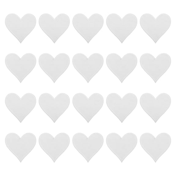 Uxcell Hearts Patches White Iron-On Patch Sew Embroidered Applique 2.8x2.68 Inch Clothing Repair Backpack 20Pcs