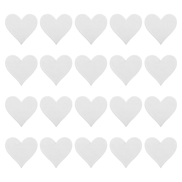 Unique Bargains Hearts Patches White Iron-On Patch Sew Embroidered Applique 2.8x2.68 Inch Clothing Repair Backpack 20Pcs