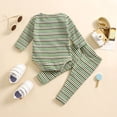 thumbnail image 5 of Newborn Baby Bodysuit Outfit Knit Long Sleeve Tops Set Infant Girl Fall Clothes, 5 of 7