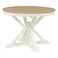 thumbnail image 5 of Retro Functional Extendable Dining Table with a 12" Leaf, Round Dining Table for Dining Room and Living Room (Oak Natural Wood + Off White), 5 of 7