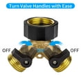thumbnail image 6 of Garden Hose Splitter 2 Way, Y Connector Brass Garden Hose Adapter, Heavy-Duty Y Brass Hose Splitter Valve(2 pack), 6 of 8