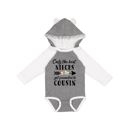 

Inktastic Only the Best Nieces Get Promoted to Cousin Gift Baby Boy or Baby Girl Long Sleeve Bodysuit