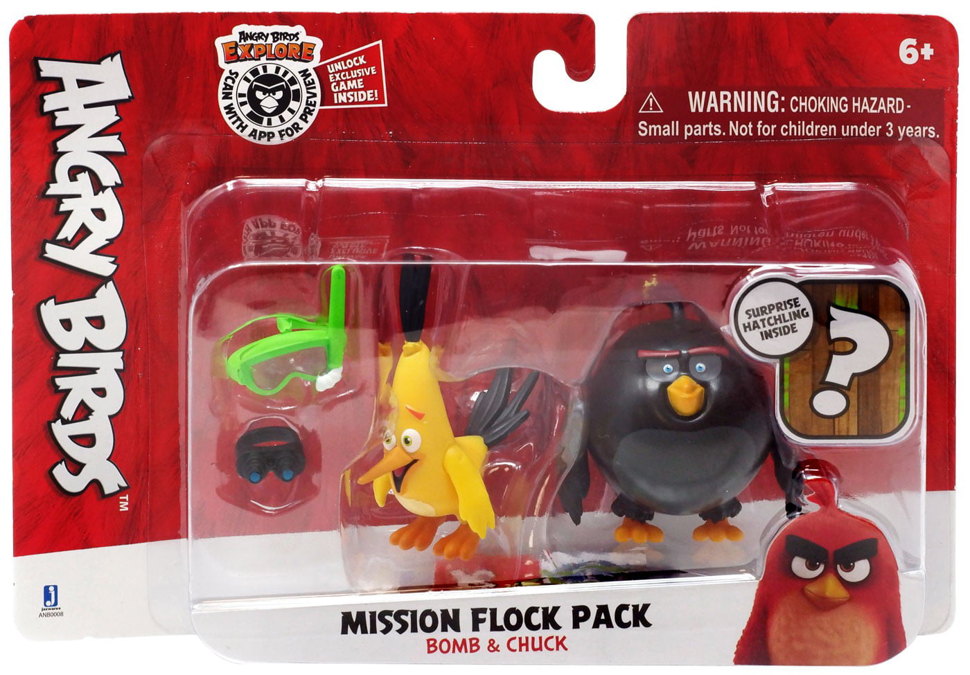 Angry Birds Mission Flock Pack Bomb & Chuck Figure 2-Pack
