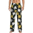 thumbnail image 2 of Picia Lilies Flowers Mens Soft Woven Cotton Elastic Waistband Sleep Pajama Pant Lounge Sleep Pant With Pockets And Drawstring-Small, 2 of 9