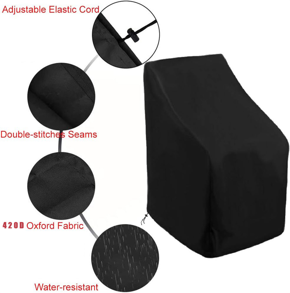 Triani 27W x 27D x 47H Patio Furniture Covers Waterproof Dust Proof Stackable Dining Chairs Rainproof and Snow Proof High Back Patio Stacking Chair Covers