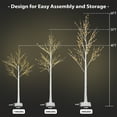 Prelit Birch Tree, 3 Pack 4FT 5FT 6FT Birch Tree with Warm White