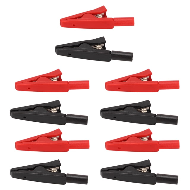 Clip de Test Électrique, 10 Pcs Clips de Batterie 6mm Pince de Câble de Voiture Réponse Rapide