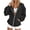 Black, variant on Iroehba Hoodies for Women Full Zip Hooded Relaxed Cut Jacket with Ruched Sleeves and Kangaroo Pockets, Soft Stretchy Long Sleeve Top for Daily Wear