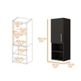 thumbnail image 3 of Praia Medicine Cabinet, Four Shelves Single Door Cabinet, Metal Handle + Black + 1 + 2 + Up to 17 in + 24 to 31 in + Bathroom + Wall Mounted + Modern + 10 - 15 inches + Particle Board + Melamine, 3 of 5